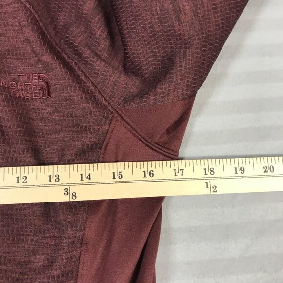 The North Face Jacket Womens Medium Burgundy Full Zip Fleece Hooded Hoodie - Picture 7 of 9